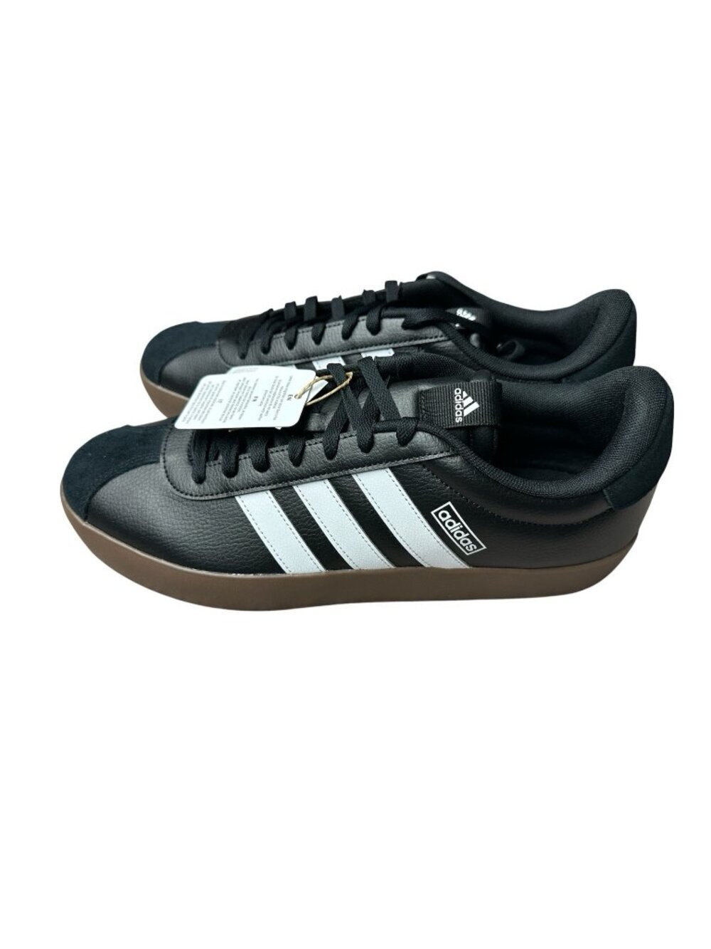 adidas VL Court 3.0 Men’s Low Top Leather Sneakers Black/White/Gum ID6286